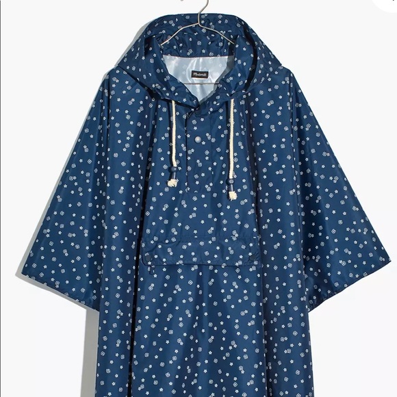 MADEWELL (Re)Sourced Packable Rain Poncho Jacket - One Size - Windowpane… - Picture 6 of 9